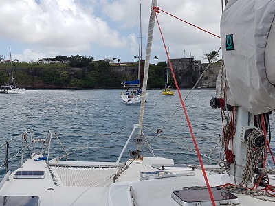 First time on the boat in Fort-de-France after a night stay in a B&B in Lamentin.