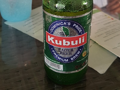 Replenishing some liquids in the form of Dominica's finest brew.