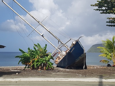 One of the victims of hurricane Maria who donated a window part to Tortue. Sweet dreams 'Sweet Dream'.