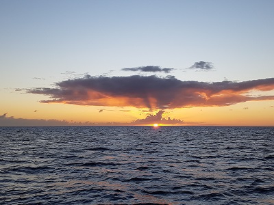 Just before arriving in the dark at Portsmouth for our second visit, we are treated to another gorgeous sunset.